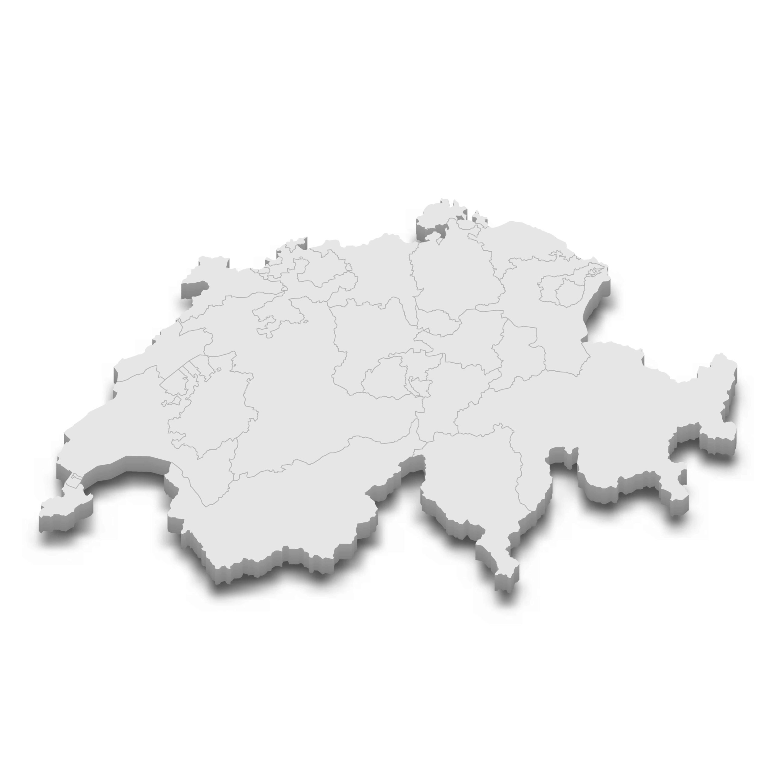 3d map with borders of regions